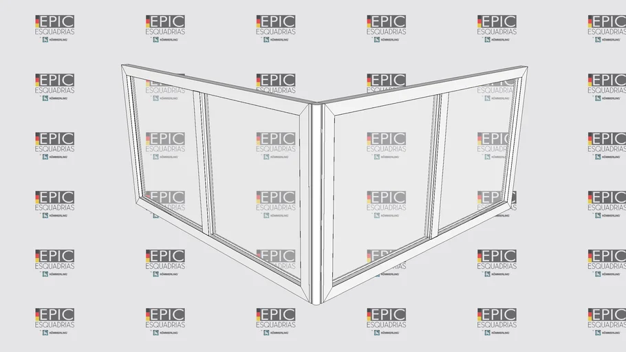 JANELA PAINEL FIXO 4 MÓDULOS ACOPLADAS 372x100 EPIC PVC