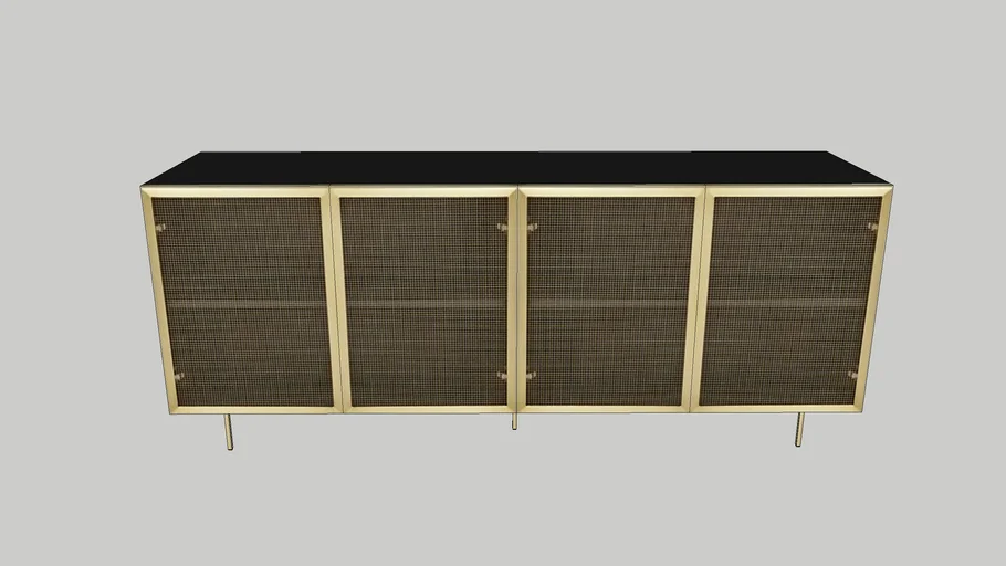 CB2 - TRACE BRASS WIRE MESH CABINET CREDENZA