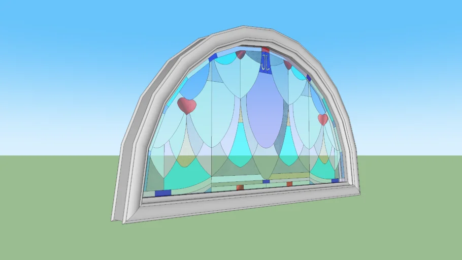 Arched Stained Glass Window 