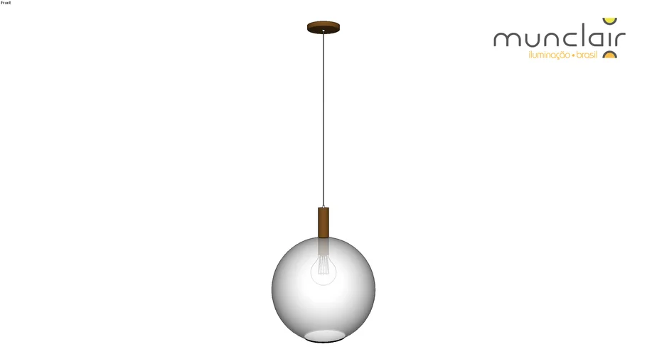 PENDENTE VIDRO 35CM 1E27