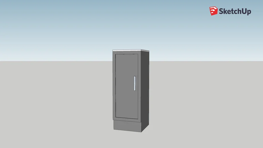 MODA_ MODE Fitted Furniture 1 door 300 Base Unit - Mode shaker Matt Grey with Slim bar