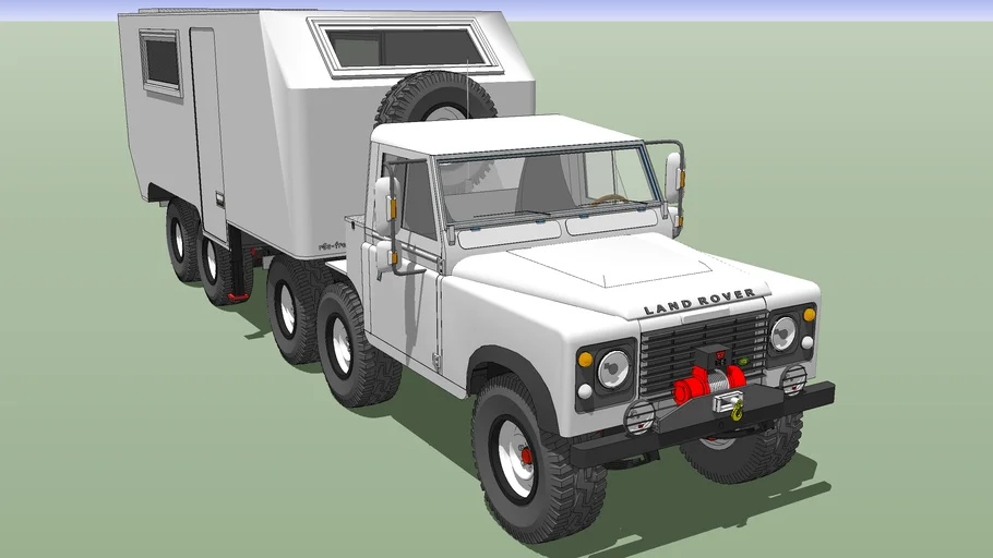 Land Rover V8-Turbo, 6x6 +5th wheel Camper
