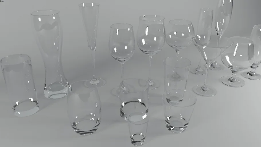 taças e copos- v-ray