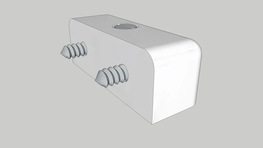 Modesty Block 36x13mm White Plastic