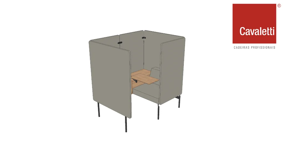 Cavaletti Float - 23177 Cabine Highback 1L com Encosto, Nicho, Prancheta Articulada e Painéis Altos