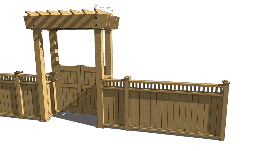 Wood Fence w/entry gates and trellis