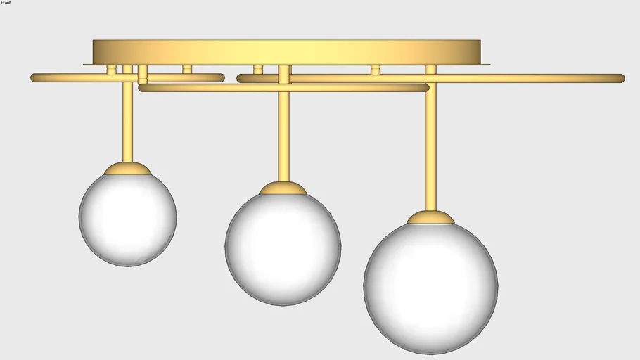 Lustre Plafon Moderno Alpenas com 3 Globos de Vidro