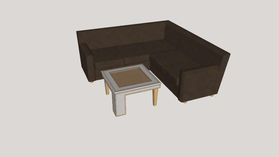 CORNER SOFA +GLASS DISPLAY  TOP COFFEE TABLE