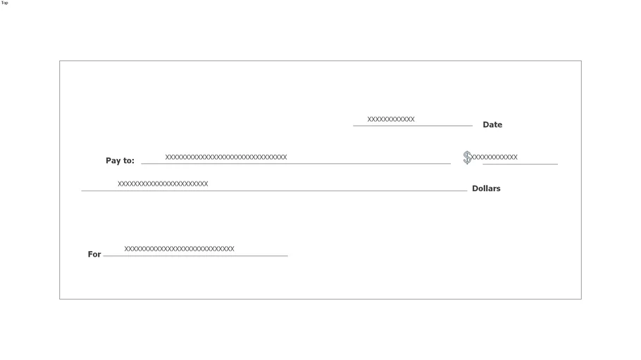 Blank Check Template | 3D Warehouse