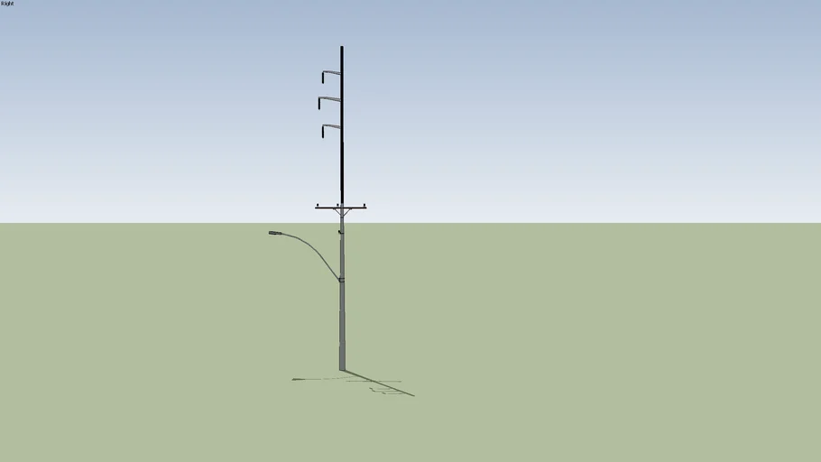 Tall Telephone Pole with Local Distribution