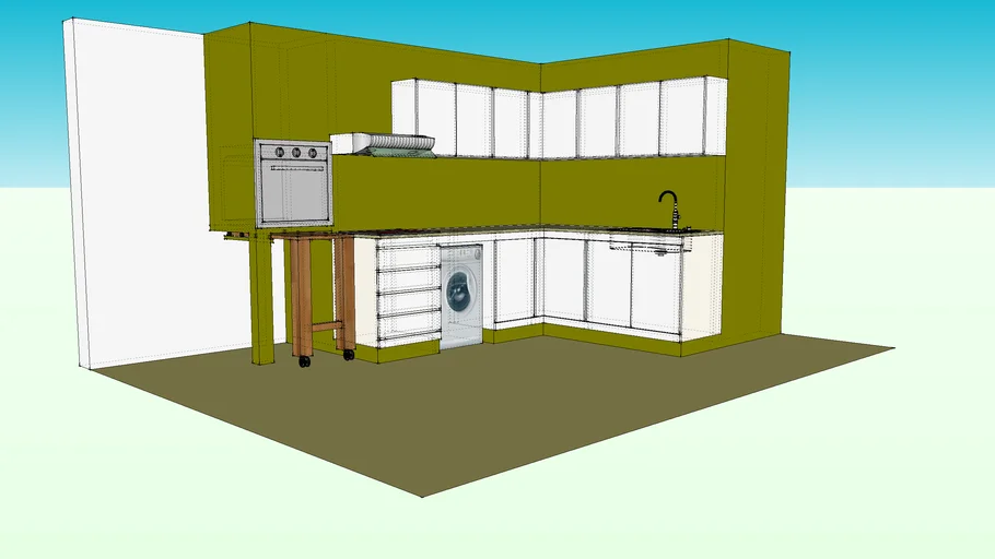 Cocina en L con anafe y horno empotrado