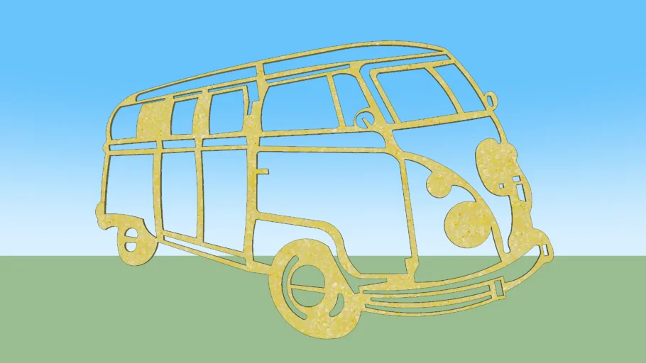 kombi MDF, VW van, wall art, arte, recorte MDF