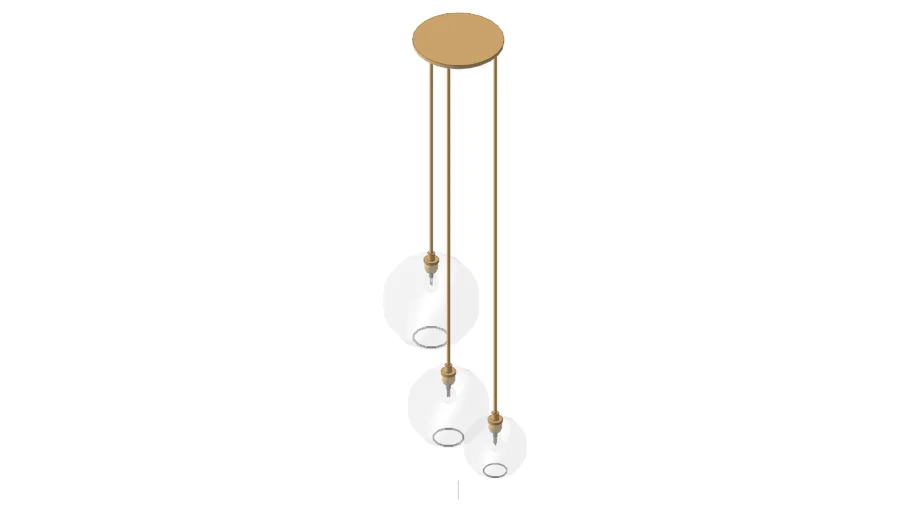 West Elm-Sculptural Glass 3 Light-Clear