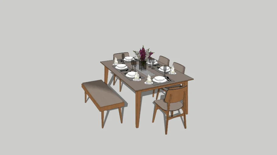 DINING TABLE WITH BENCH