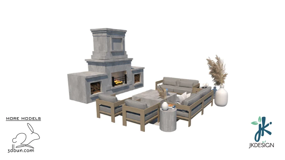 3dbun.com - Outdoor fireplace