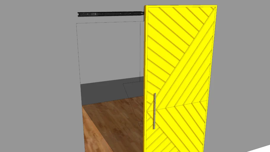 Pintu Sliding Rak dengan Rel Gotri Single Rail