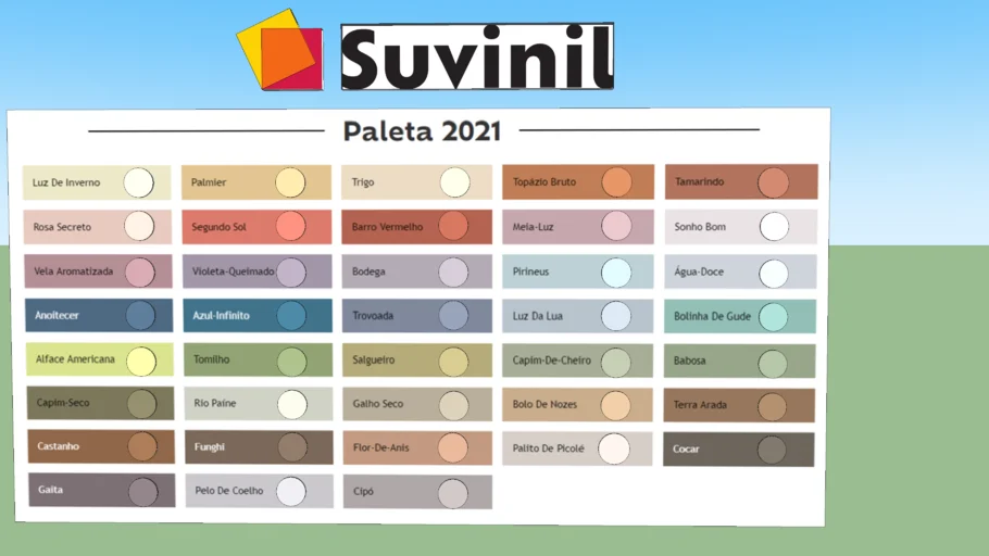 Paleta Cores Tintas Suvinil 2021