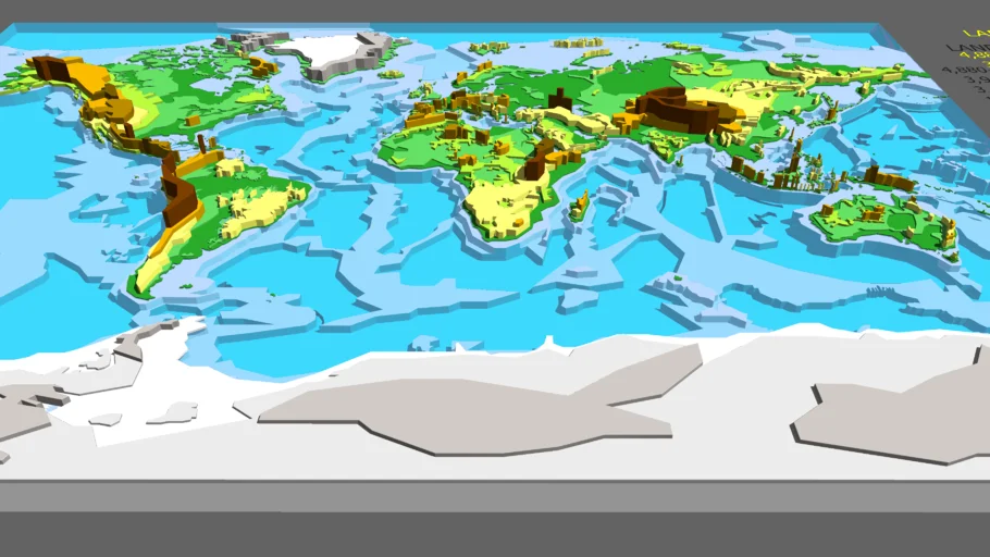 3D MAP OF THE WORLD