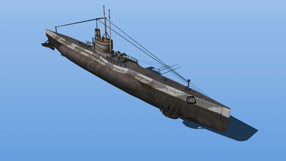 submarine ww1 (low poly)