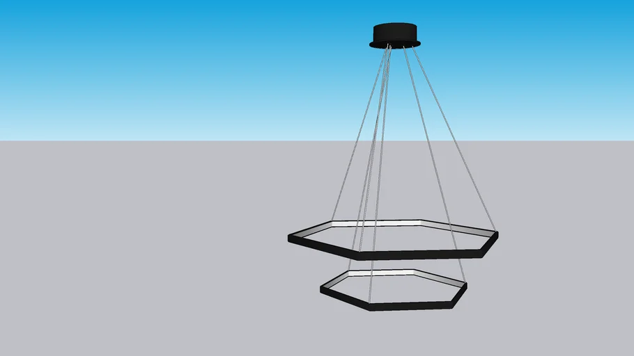 PENDENTE LED HEXAGONAL SEXTAVADO 3000K 60W BIVOLT Ø60CM ALUMÍNIO E SILICONE PRETO - PORTOFINO PD1540
