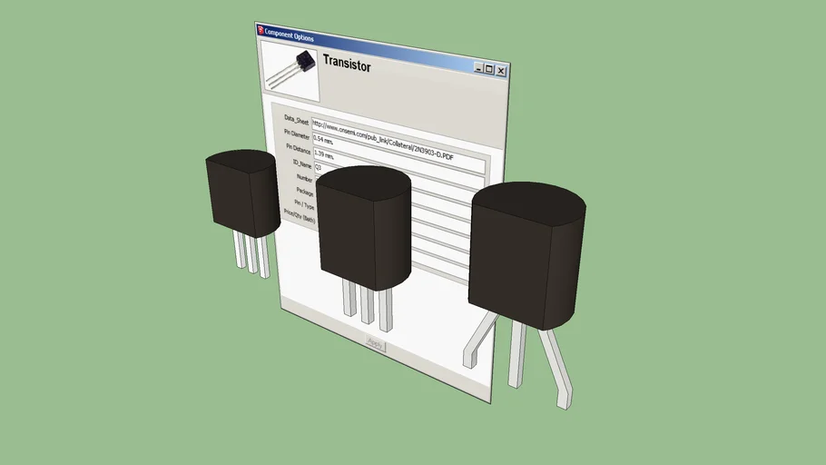 Transistor TO-92 Series With Component Data | 3D Warehouse