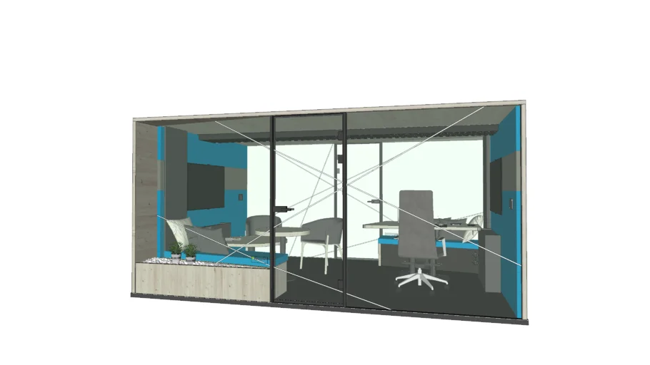 4KONCEPT - WOOD I club CEO 2 - acoustic pod - biggest office with meeting space included