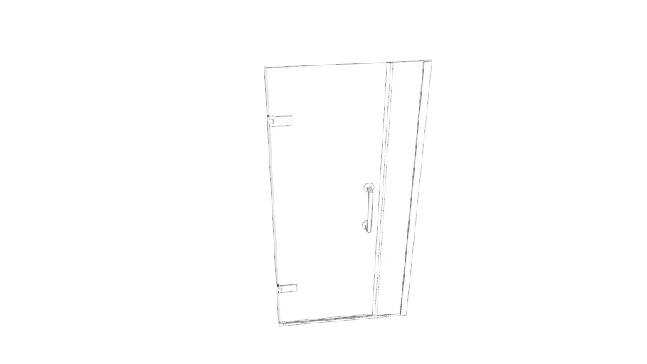 K-27589-10L Components(TM) Frameless pivot shower door, 71-9/16" H x 33-5/8 - 34-3/8" W, with 3/8" thick Crystal Clear glass
