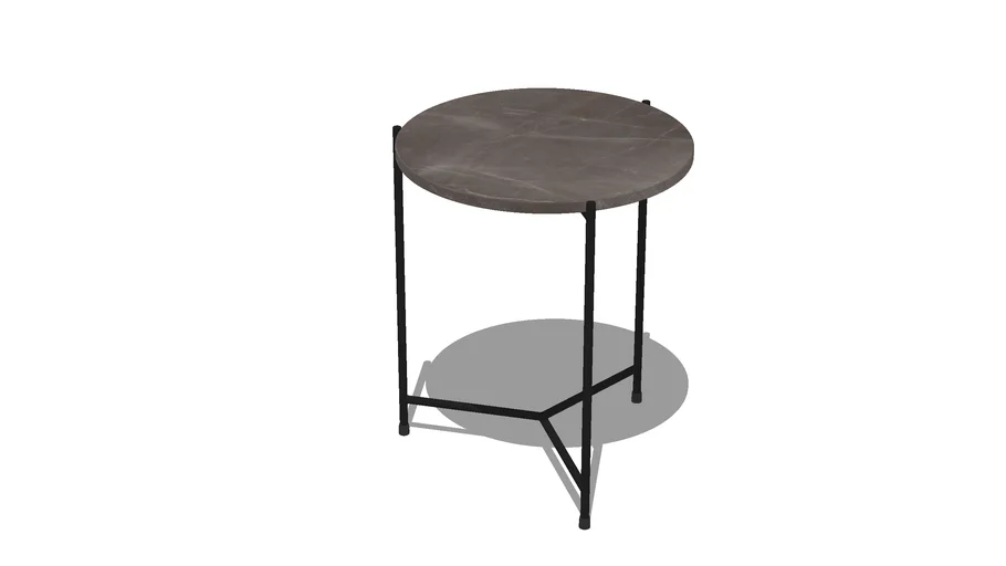 Mesa Lateral Redonda Mármore Bronze Armani Ø 50cm