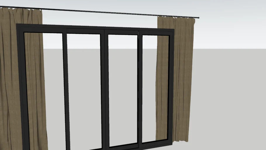 sliding glass door with curtain(2850)