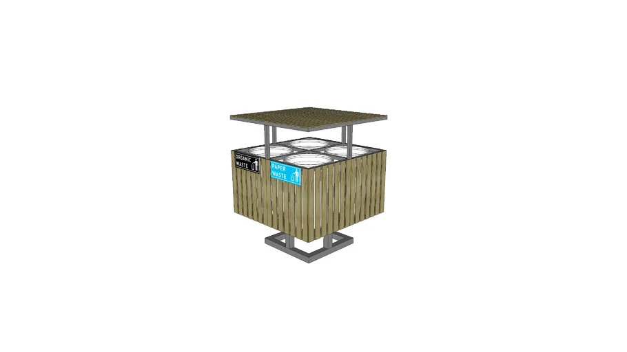 Wood trash bin 1/ Tempat sampah kayu 1