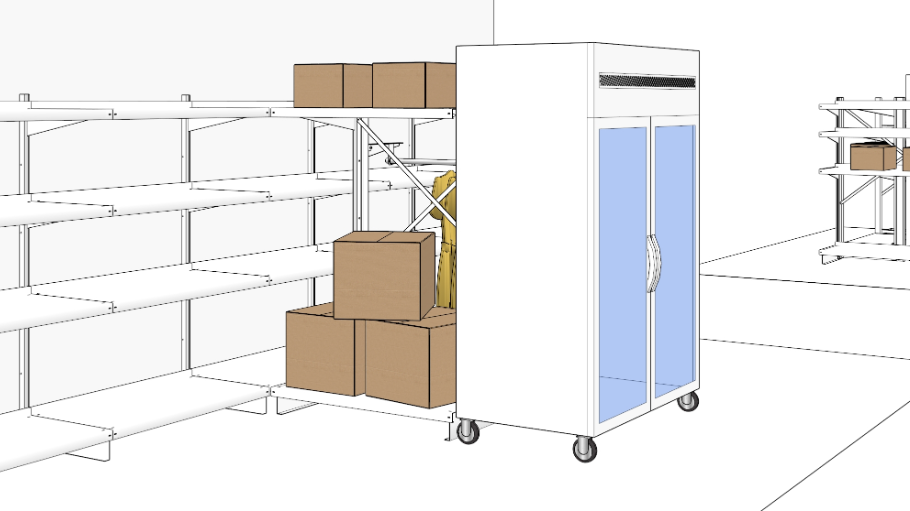 Package Room Shelving + Refrigerator | 3D Warehouse