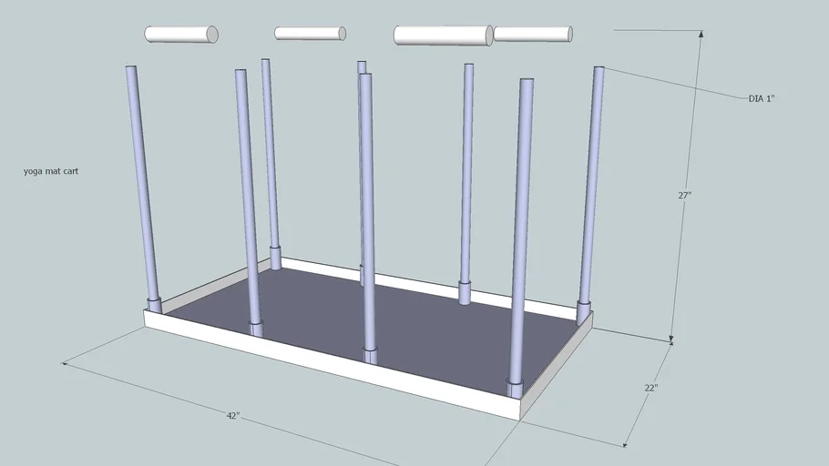 yoga mat cart 4 handles
