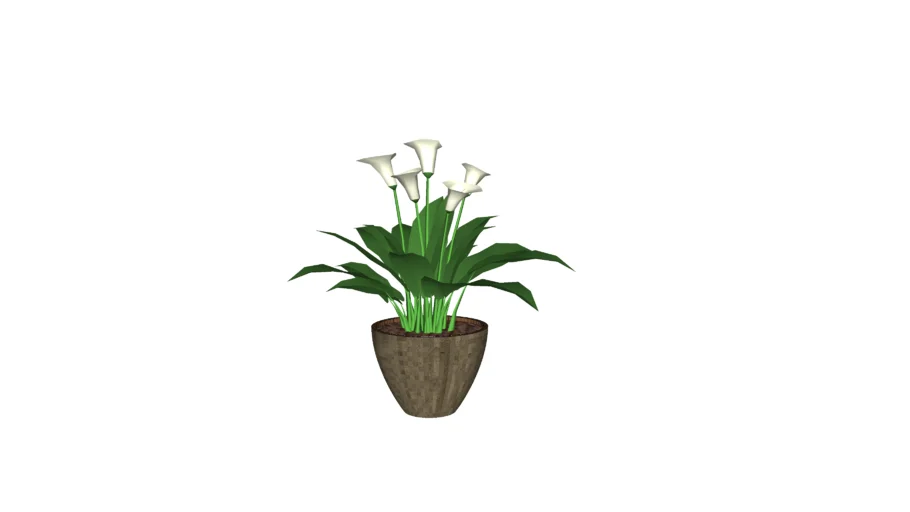 Artificial Lily Plant in Round Planter by International Treescapes, LLC