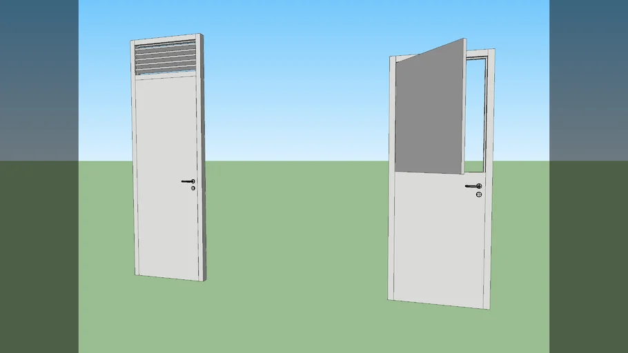 Puerta con rejillas y puerta holandesa