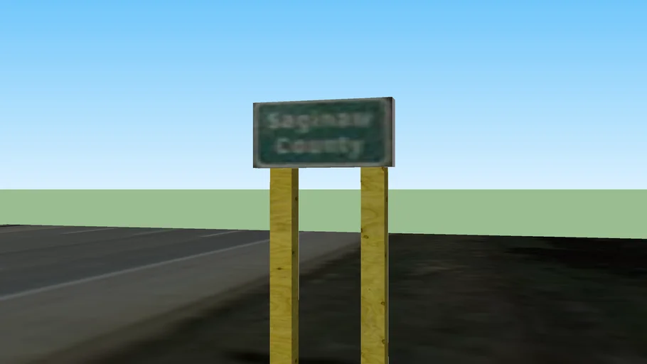 County Line Sign - Saginaw County - Northbound