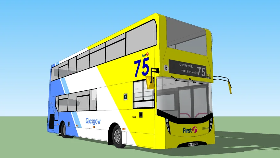 Alexander Dennis Enviro400MMC simple door First Urban Glasgow route 75