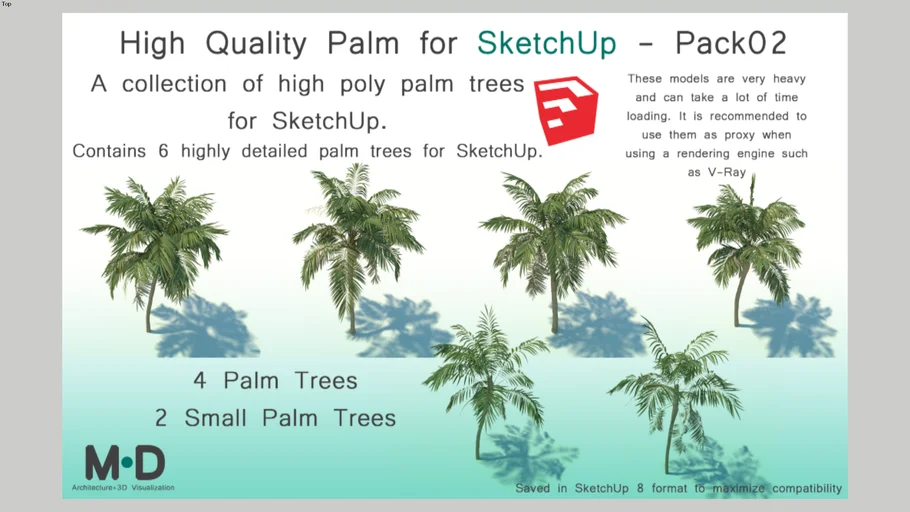 High Quality Palm Trees for SketchUp - Pack02