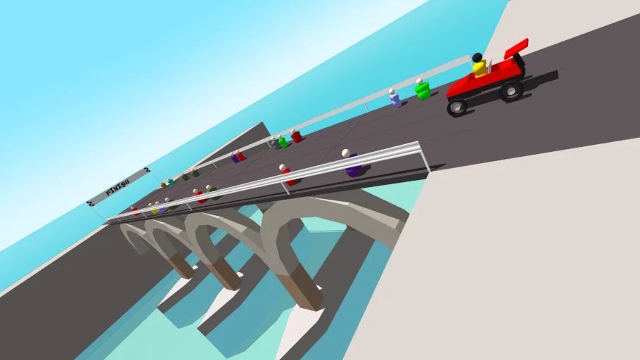 Arch Bridge Race - Sketchyphysics