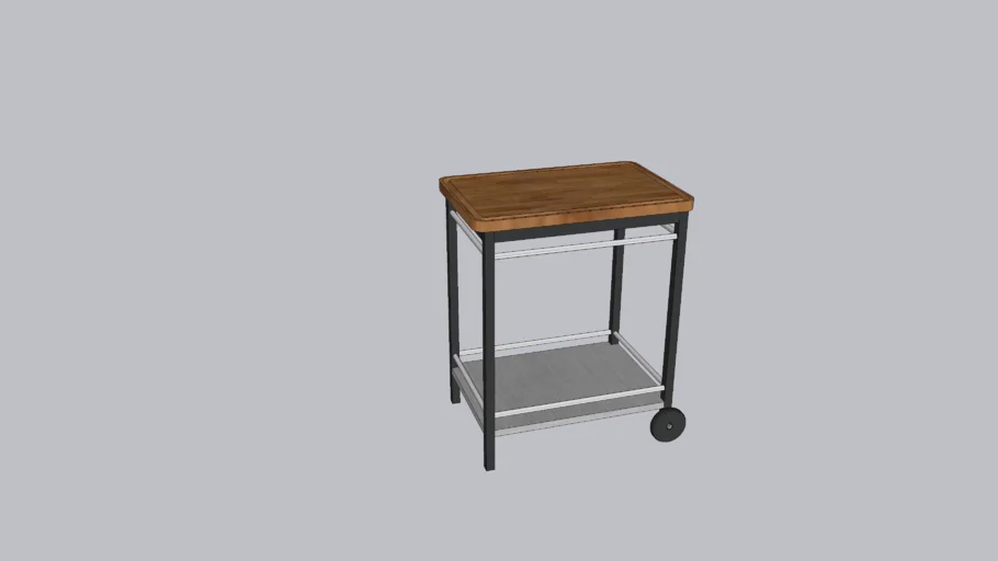 Metal Kitchen Cart with Butcher Block Top