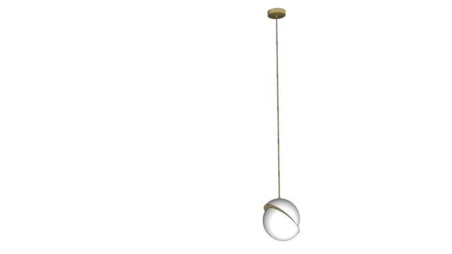 SKY-90/20 - PENDENTE GLAM Ø20CM DOURADO E BRANCO