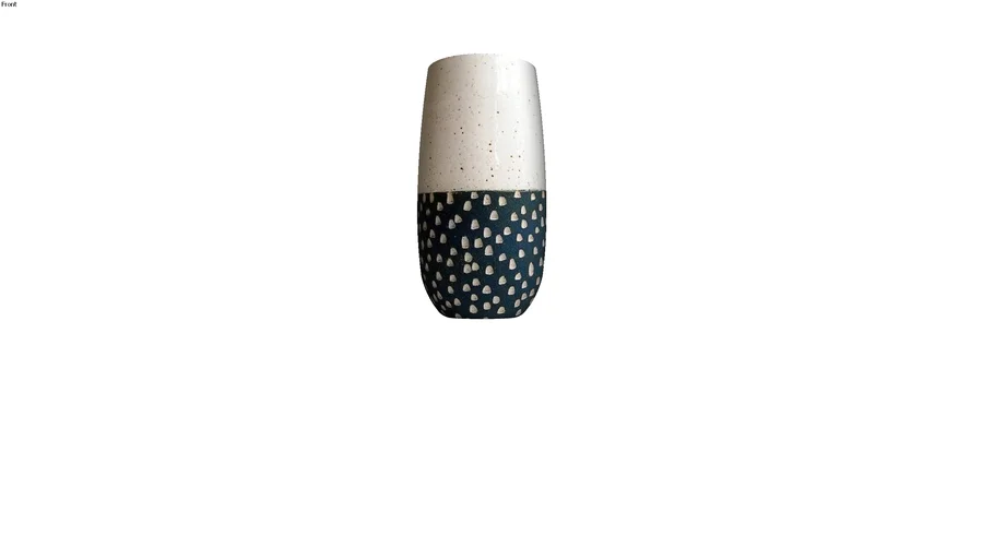 vaso azul e creme bolinhas