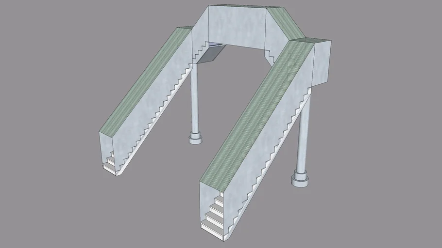 1-2 Track Rail Footbridge - No Operator Logos