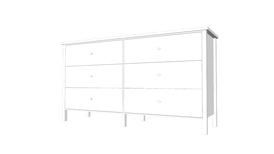 KILBERGET 6-drawer chest, white