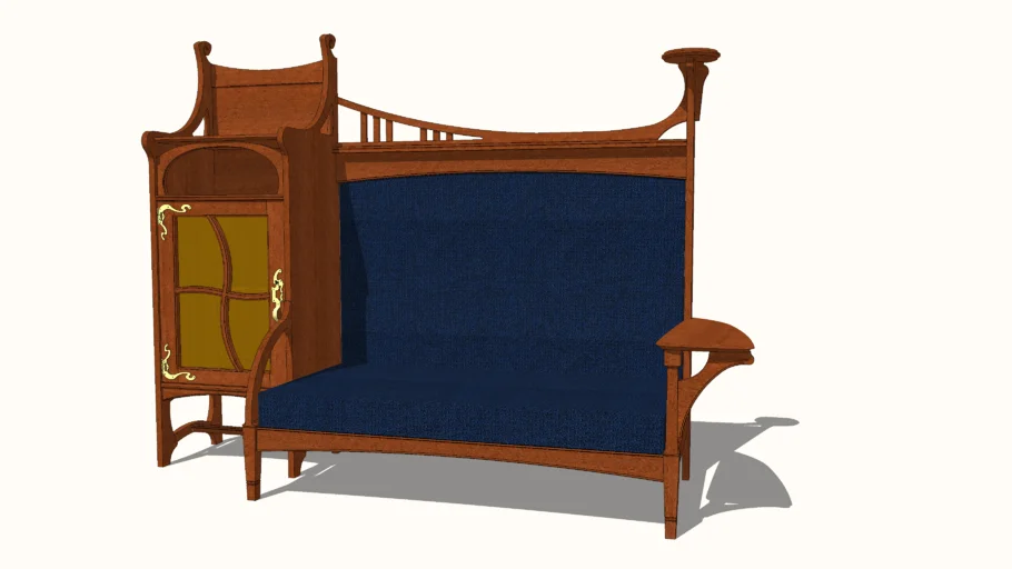 Gustave Serrurier Art Nouveau Bench