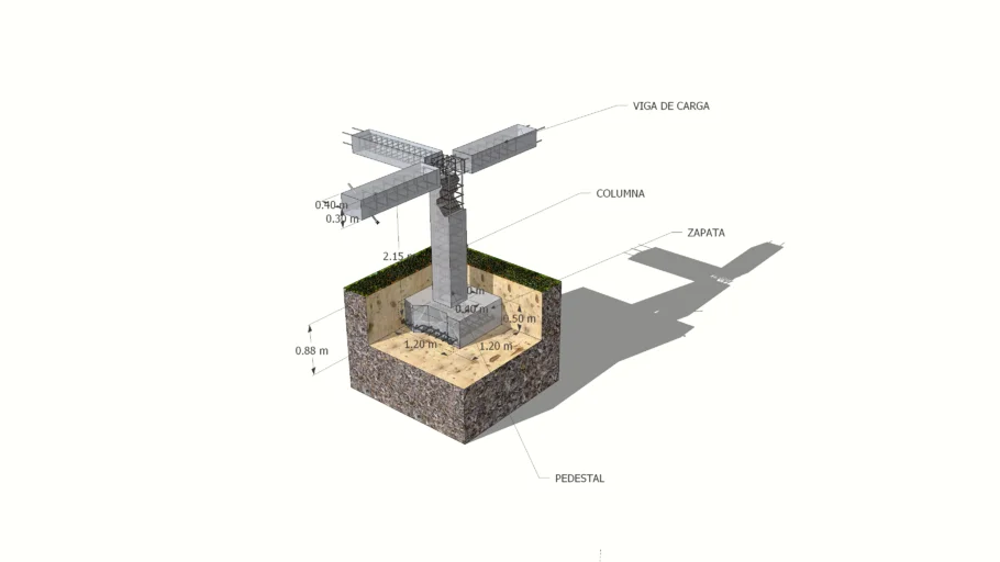 DETALLE CONSTRUCTIVO ZAPATA,VIGA,COLUMNA