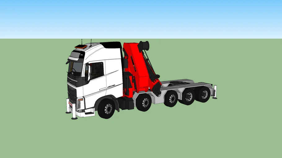 volvo fh 750 10x4/6 semi remorque grue palfinger