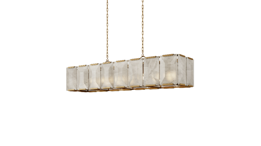 Lustre Marmo retangular - Foco Metallo