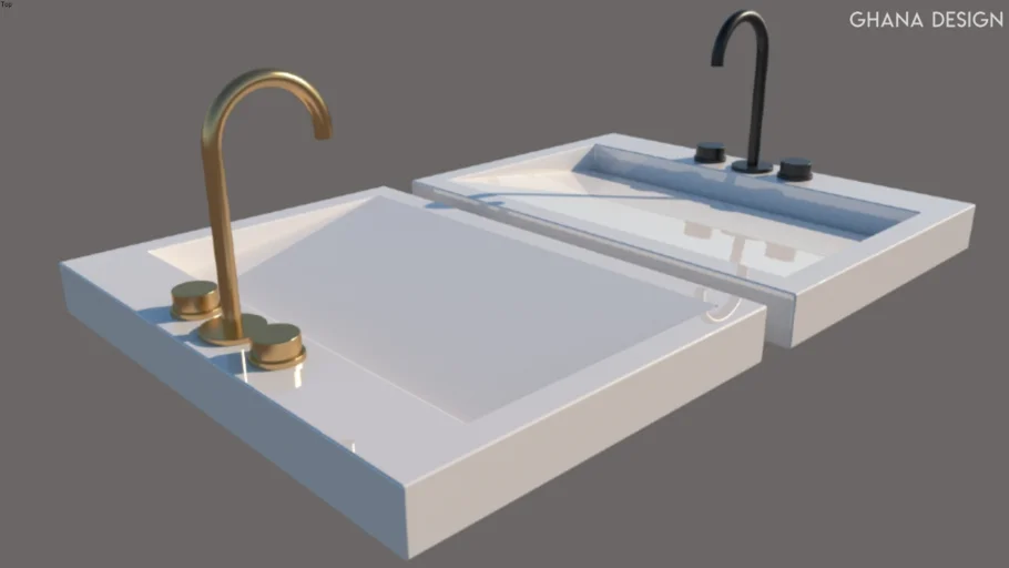Minimalist rectangle sink with faucet