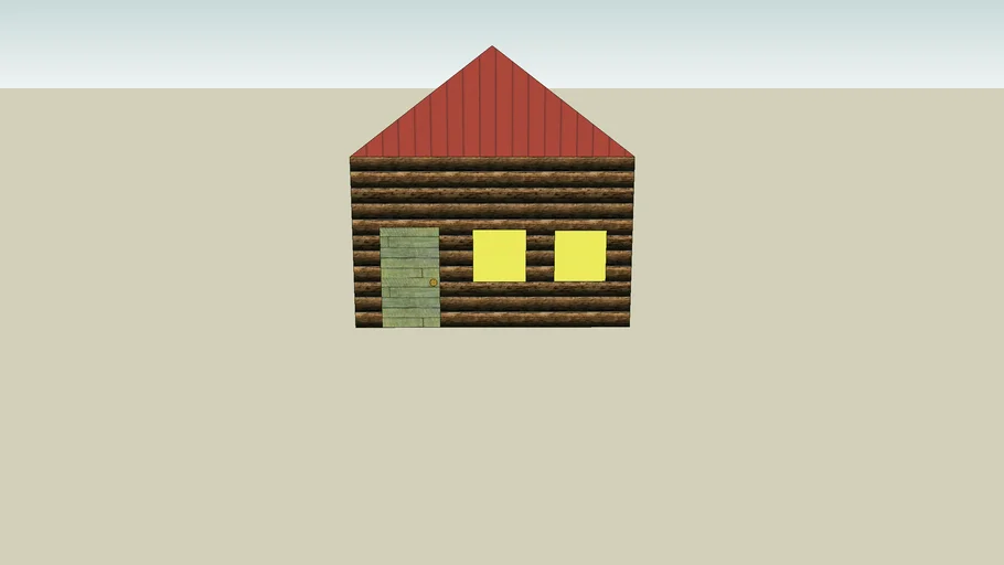2-d log cabin house