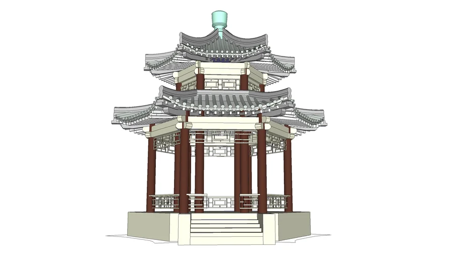 重檐6角亭